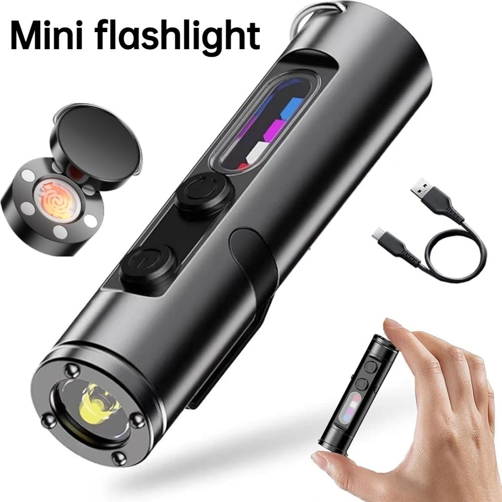 Keychain Flashlight - 미니 야외 손전등 타입 C 충전식