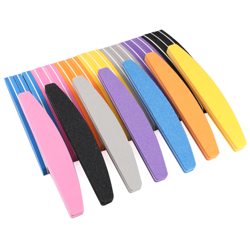 Nail File Titanium - 10/50개 보트형 스펀지 네일 파일 100/180