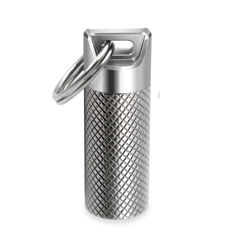 Edc Pill Carry - 티타늄 합금 미니 방수 창고 키체인