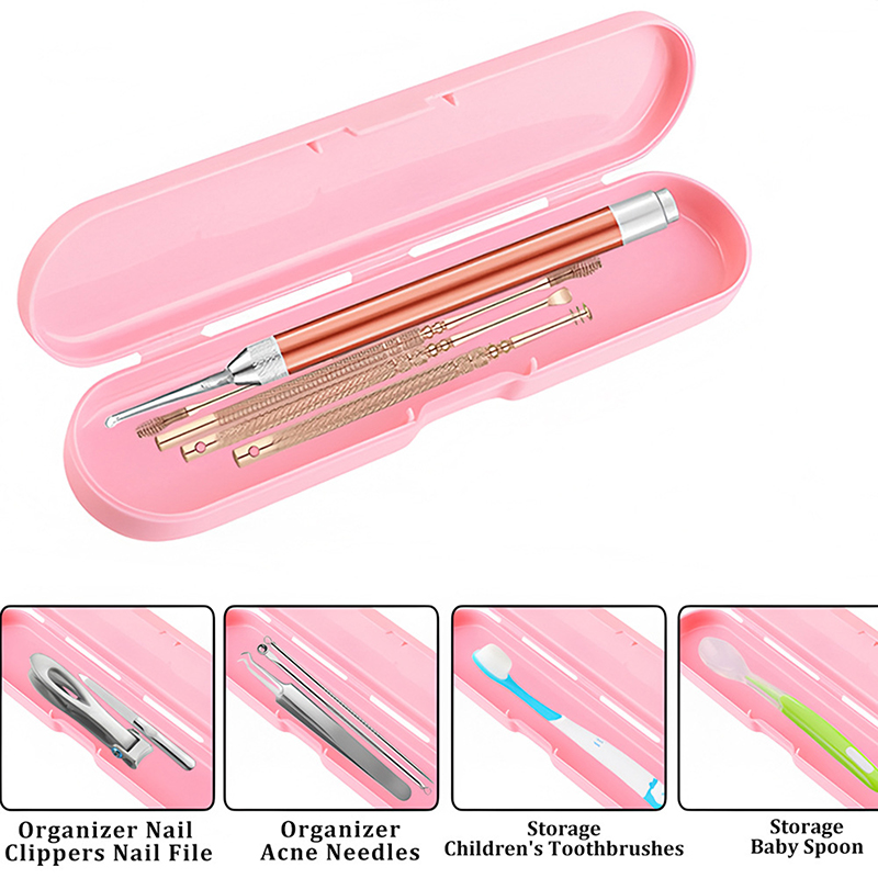 Nail File Titanium - 1/8개 휴대용 직사각형 네일아트 도구 보관함