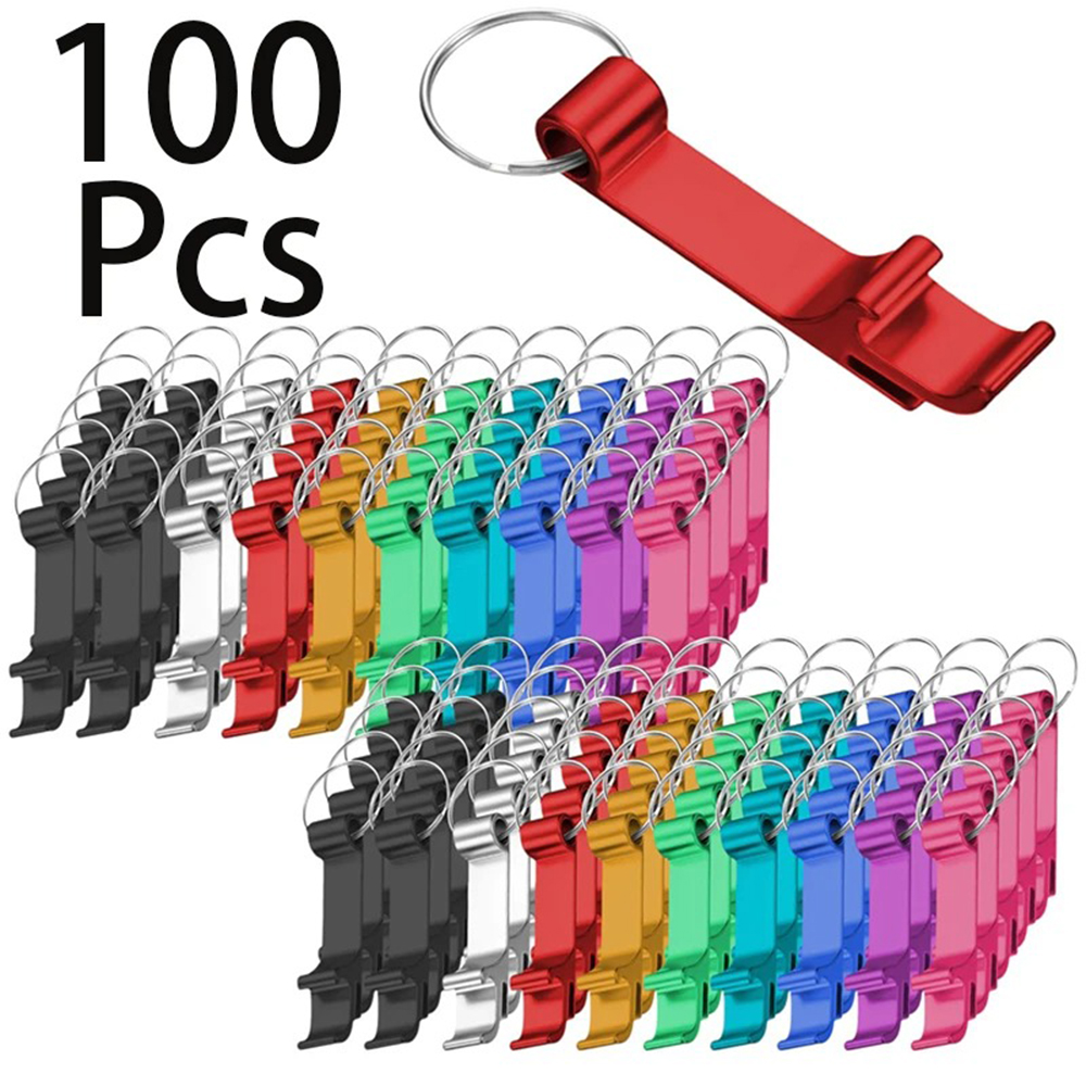 Bottle Opener Keyring - 100/50/20Pcs 개인화 된 이름 로고 조각