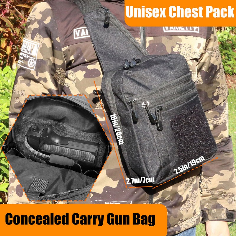 새로운 전술 가슴 가방 권총 홀스터, 은폐 총 운반 파 - Edc Concealed Carry Backpack 리뷰 및 가격