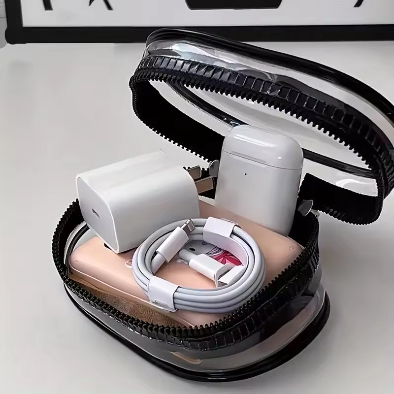 휴대용 미니 투명 지퍼 보관 가방 - 편리한 키체인 루 - Cable Winder Keychain 리뷰 및 가격