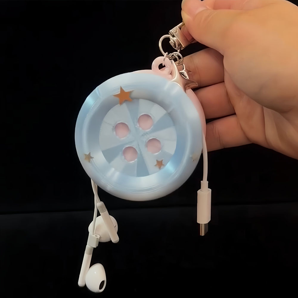 귀여운 케이블 정리 키체인 이어폰 코드 정리기 버튼 와 - Cable Winder Keychain 리뷰 및 가격